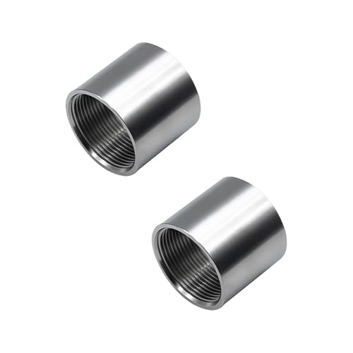 YOGAZEN 304 Edelstahl gerade Steckverbinder, 1/2" Buchse auf 1/2" Buchse Rohrverschraubungen, 2 x Innengewinde Verbindungsstück, Doppelmuffe G1/2" Duschschlauch, Doppelmuffe Fittings für Rohranschluss von YOGAZEN
