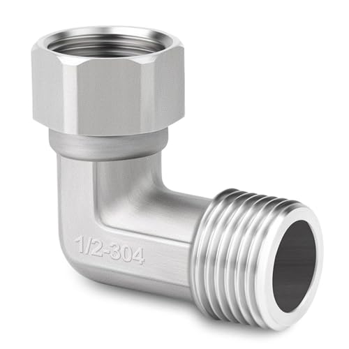YOGAZEN Edelstahl 90 Grad Winkel, 2 Enden Flexible bewegliche Verbinder, 1/2 Zoll Edelstahl Beweglich Verschraubung, IG/AG Verschraubung, für Wasserinstallationen und Zentralheizungssysteme YOGAZEN Edelstahl 90 Grad Winkel, 2 Enden Flexible bewegliche Verbinder, 1/2 Zoll Edelstahl Beweglich Verschraubung, IG/AG Verschraubung, für Wasserinstallationen und Zentralheizungssysteme von YOGAZEN