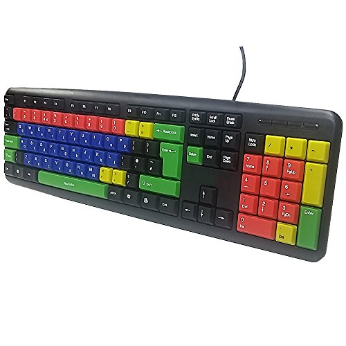 Wishtrac Schule Kleinkind Groß- und Kleinbuchstaben, farbige Tasten Tastatur für Kinder von YOGI-FLY