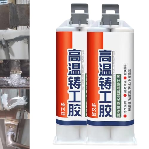 Heat Resistant Waterproof Metal Repair Glue, Metal Glue Heavy Duty Waterproof, Metal Repair Gel, High Temperature Casting Adhesive, Strong Metal Casting Welding Glue (100ml,2 pcs) von YOHFRFGX