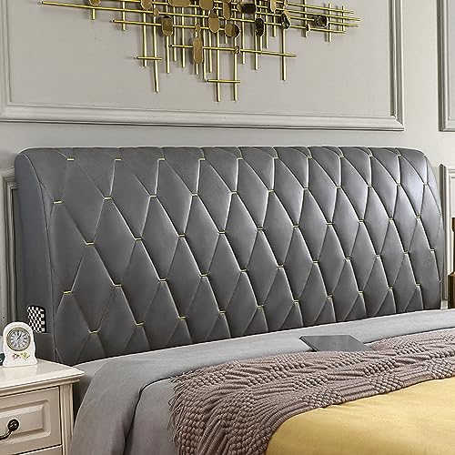 YOHOCS Bettkopfteil Hussen, Bett Kopf Rückenlehne Staubdichte Bezug, Abdeckung Schutzhüllefür gepolsterte Schlafzimmer Kopfteil Geeignet,Dark Grey,150cm von YOHOCS