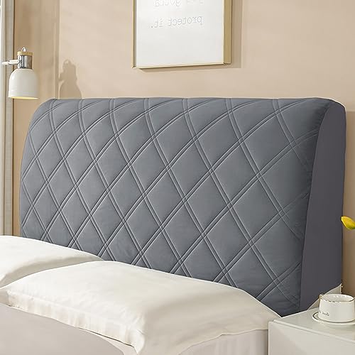 YOHOCS Stretch Bett Kopfteil Husse, Bett Kopf Rückenlehne Staubdichte Bezug, Dehnbare Saubdichte Schutzhülle für eine Vielzahl von Bettköpfen,Dark Grey,180cm von YOHOCS