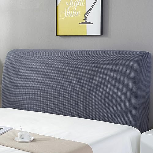 YOHOCS Stretch Bett Kopfteil Husse, Bett Kopf Rückenlehne Staubdichte Bezug, Weicher Strecken Samtstoff Staubdicht für eine Vielzahl von Bettköpfen,Dark Grey,180cm von YOHOCS