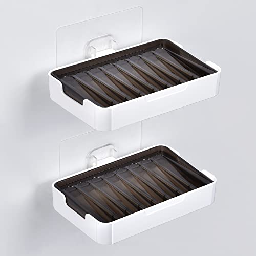 YOHOM 2 Stück Selbstklebend Seifenschalen Für Dusche Ohne Bohren Seifenhalter Zum Kleben Wandmontage Badezimmer Hängend Seifenablage Mit Abtropfschale YOHOM 2 Stück Selbstklebend Seifenschalen Für Dusche Ohne Bohren Seifenhalter Zum Kleben Wandmontage Badezimmer Hängend Seifenablage Mit Abtropfschale von YOHOM