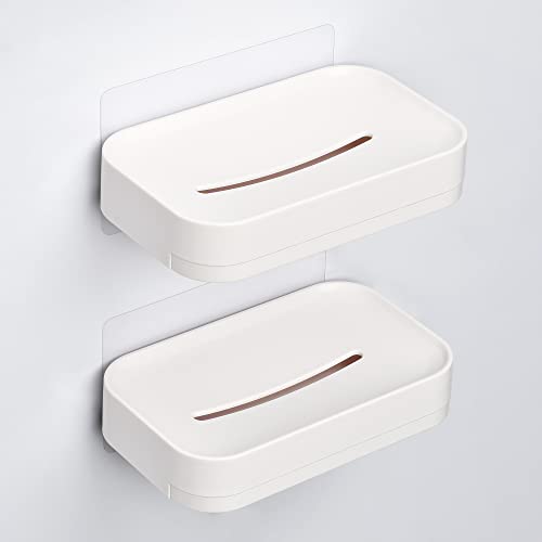 YOHOM 2 Stück Dusche selbstklebend seifenschale Mit Abtropfwanne ohne Bohren Weiße Badezimmer Wandmontage seifenhalter Küche Hängende Schwammhalter YOHOM 2 Stück Dusche selbstklebend seifenschale Mit Abtropfwanne ohne Bohren Weiße Badezimmer Wandmontage seifenhalter Küche Hängende Schwammhalter von YOHOM