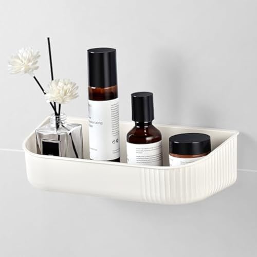 YOHOM Duschablage Ohne Bohren für die Dusche Off White Duschkorb selbstklebend Kunststoff Shampoo-Halter Selbstklebende Duschablage für die Badezimmerwand von YOHOM