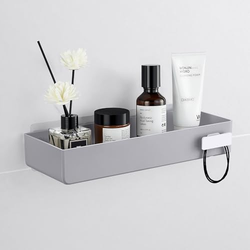 YOHOM Selbstklebend Duschkorb Ohne Bohren für die Dusche Kunststoff Shampoo-Halter Selbstklebende Duschablage für die Badezimmerwand, Grau von YOHOM