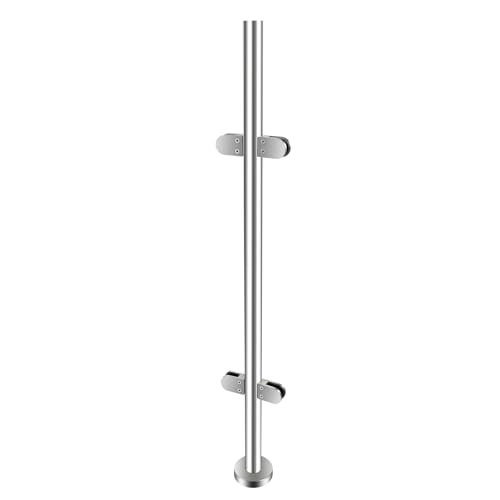 110 Cm Edelstahl GeläNderpfosten GeläNder Mittelpfosten/FußPfosten Glas Balkon Endpfosten/Balustraden Mittelpfosten Hochwertiges Material Hohe StabilitäT Klassische Optik Leicht (Mittelsäule) von YOICUATGNA