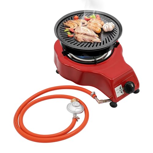 Gas Herd mit Elektronischer Zündung, Wok Campingkocher, 2750 Pa, mit Schlauch im europäischen Stil und Druckminderer, für Camping und Innenbereich Gas Herd mit Elektronischer Zündung, Wok Campingkocher, 2750 Pa, mit Schlauch im europäischen Stil und Druckminderer, für Camping und Innenbereich von YOICUATGNA
