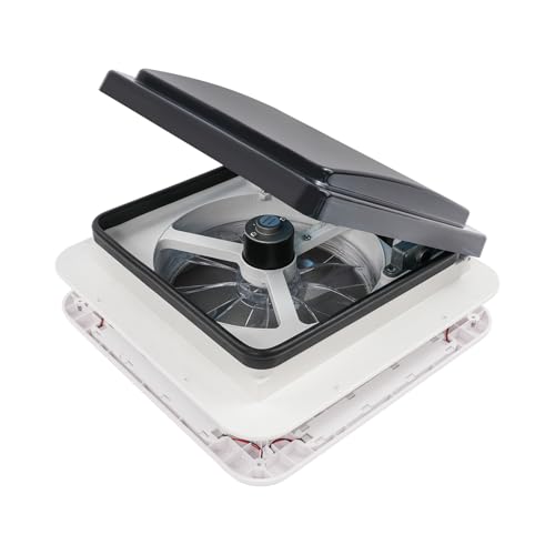 YOICUATGNA 12V RV Dachlüfter 14", 6-Gang-Steuerung, mit LED-Beleuchtung, Fernbedienung und Insektenschutz, für Wohnwagen, Wohnmobile, Wohnmobile YOICUATGNA 12V RV Dachlüfter 14", 6-Gang-Steuerung, mit LED-Beleuchtung, Fernbedienung und Insektenschutz, für Wohnwagen, Wohnmobile, Wohnmobile von YOICUATGNA
