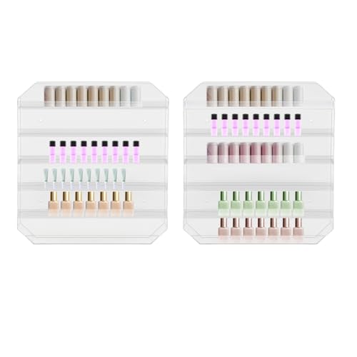 YOICUATGNA 2PCS 6 Schichten Nagellack Regal, 96 Flaschen Acryl Nagellack Display Wandregal Transparent für Nagelstudio und Zuhause. von YOICUATGNA
