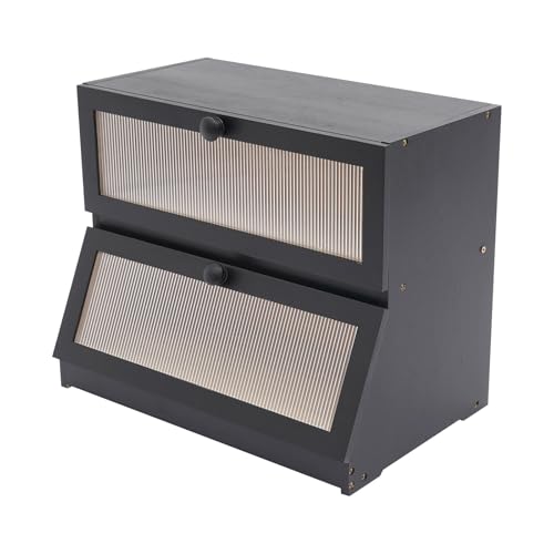 YOICUATGNA Doppelschichtige Große Brotkasten für die Küchenarbeitsplatte, Bambus Brotbox mit magnetischen Türen & Sichtfenster,wasserfest & schimmelresistent,für Brot, Brötchen, Muffins YOICUATGNA Doppelschichtige Große Brotkasten für die Küchenarbeitsplatte, Bambus Brotbox mit magnetischen Türen & Sichtfenster,wasserfest & schimmelresistent,für Brot, Brötchen, Muffins von YOICUATGNA