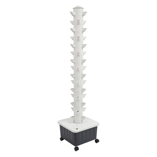 YOICUATGNA Hydroponik-Turm 45 Löcher (156cm) – Automatisches Hydrokultur-System mit 30L Wassertank, Wasserstandsanzeiger,5W Pumpe & 4 Rollen, für Kräuter Obst und Gemüse von YOICUATGNA