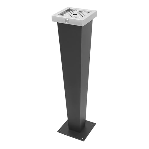 YOICUATGNA Kommerzieller freistehender Mülleimer, Edelstahl-Zigarettenasche-V-Form mit Schlüssel, Innen Außen Schließbar Abfallbehälter für Pub Hotel Restaurant Garten, 24x24x94.5cm von YOICUATGNA