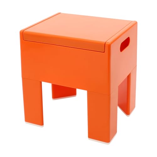 YOICUATGNA Sitzhocker mit Stauraum,Multifunktions-aufbewahrungshocker Maximale Belastung 100 Kg Schuhwechselhocker Für Wohnzimmer Schlafzimmer Ankleide,36X30X40cm (Tangerine) von YOICUATGNA