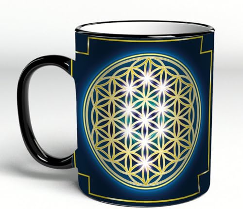 YOIUE Tasse aus Keramik - Große 11oz Tassen 330ml Kaffeetassen mit Henkel, 100% Handbemalt - Trinkgläser mit Griff - Weiß,Heilige Geometrie Blume des Lebens Symbol Variationen YOIUE Tasse aus Keramik - Große 11oz Tassen 330ml Kaffeetassen mit Henkel, 100% Handbemalt - Trinkgläser mit Griff - Weiß,Heilige Geometrie Blume des Lebens Symbol Variationen von YOIUE