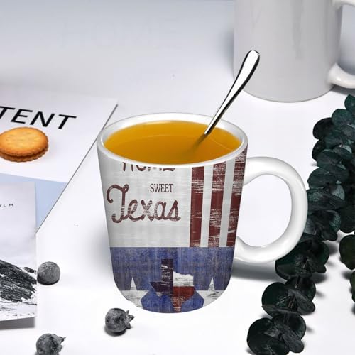 YOIUE Tasse aus Keramik - Große 11oz Tassen 330ml Kaffeetassen mit Henkel, 100% Handbemalt - Trinkgläser mit Griff - Weiß,Heimat ist Texas YOIUE Tasse aus Keramik - Große 11oz Tassen 330ml Kaffeetassen mit Henkel, 100% Handbemalt - Trinkgläser mit Griff - Weiß,Heimat ist Texas von YOIUE