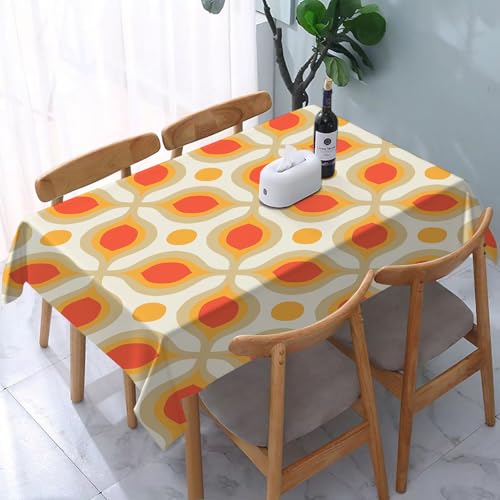 YOIUE Tischdecke Abwaschbar Rechteckig,137x183cm,Polyester Tischtuch Tafeldecke Ornamente Schmutzabweisend Pflegeleicht,Geometrisches Set, verbundene kräftige geometrische Formen 70er Vintage S.1 YOIUE Tischdecke Abwaschbar Rechteckig,137x183cm,Polyester Tischtuch Tafeldecke Ornamente Schmutzabweisend Pflegeleicht,Geometrisches Set, verbundene kräftige geometrische Formen 70er Vintage S.1 von YOIUE