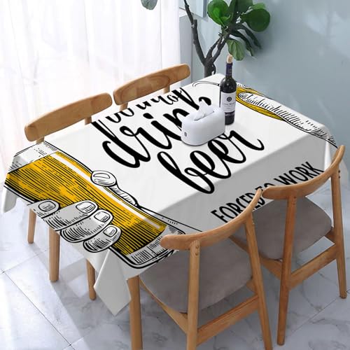 YOIUE Tischdecke Abwaschbar Rechteckig,137x183cm,Polyester Tischtuch Tafeldecke Ornamente Schmutzabweisend Pflegeleicht,Zeit, Bier zu Trinken Zitat mit Mann Hand hält Tasse Toast Illustration, gelb YOIUE Tischdecke Abwaschbar Rechteckig,137x183cm,Polyester Tischtuch Tafeldecke Ornamente Schmutzabweisend Pflegeleicht,Zeit, Bier zu Trinken Zitat mit Mann Hand hält Tasse Toast Illustration, gelb von YOIUE