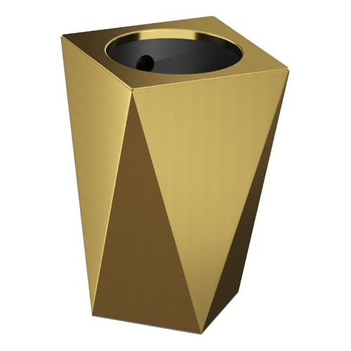 YOJIA Metall-Mülleimer, kreativer Diamant-Mülleimer, einfacher hochwertiger Abfalleimer, für Zuhause, Badezimmer, Büro, 10 l Gold Diamant von YOJIA