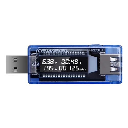 USB Tester Messgerät Voltmeter, YOJOCK USB Multimeter Digital Amperemeter Spannungsprüfer Power Meter Strommessgerät, Spannung, Strom, Kapazität Power Charger Detector USB Tester Messgerät Voltmeter, YOJOCK USB Multimeter Digital Amperemeter Spannungsprüfer Power Meter Strommessgerät, Spannung, Strom, Kapazität Power Charger Detector von YOJOCK