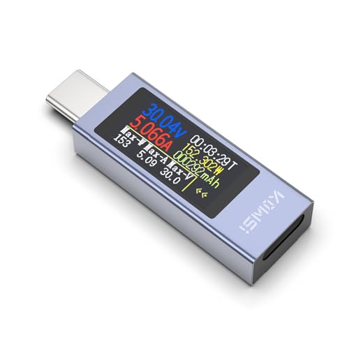 YOJOCK USB C Tester Messgerät Voltmeter Typ-C Multimeter 4-30V 0-12A USB Strommessgerät Anzeige Spannung und Strom Tester PD QC USB C Power Meter Kapazität Spannungsprüfer Strommesser YOJOCK USB C Tester Messgerät Voltmeter Typ-C Multimeter 4-30V 0-12A USB Strommessgerät Anzeige Spannung und Strom Tester PD QC USB C Power Meter Kapazität Spannungsprüfer Strommesser von YOJOCK