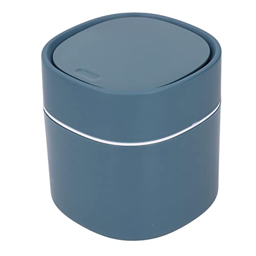 YOKAM Mini-Mülleimer PP-ABS-Tischabfalleimer Einfaches, leicht zu reinigendes Design mit Deckel für Schlafzimmer, Küche und Wohnzimmer Blau von YOKAM