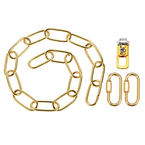 YOKIVE 1 Set Pendelleuchte Befestigungskette, 4mm dicke Kronleuchter-Hängeverbindung mit Verbindungsösenring, ideal für Deckenleuchten, Lampen (Gold, 24 Zoll) von YOKIVE