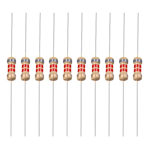 YOKIVE 100Stk Kohlenstoff Folie Widerstände 1/4W 8.2K Ohm 5% Toleranzen Widerstand Gut für DIY Elektronische Projekte (4 Farbe Band 1.77x0.09") von YOKIVE