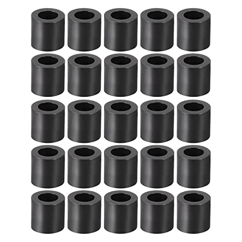 YOKIVE 100Stk Schwarz Rund Abstandshalter Nicht Schraubgewinde Unterlegscheiben mit Hohe Isolierung Effekt Halten Höhe Konsistent Perfekt für M4 Schrauben (ABS 4.2mmx7mmx7mm) von YOKIVE