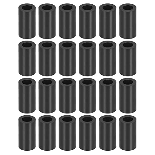 YOKIVE 100Stk Schwarz Rund Distanzstück Unthreaded Unterlegscheibe mit Hoch Isolierung Wirkung Halten Höhe Einheitlich Groß für M4 Schrauben (ABS 4.2mmx7mmx15mm) von YOKIVE