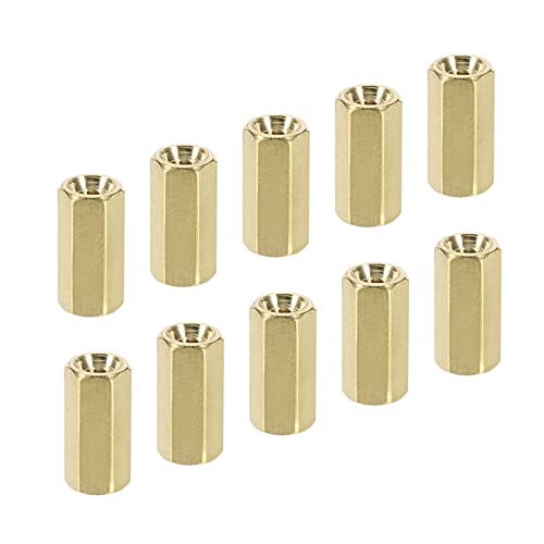 YOKIVE 10Stk M2.5 Distanzstücke Messing Sechskant PCB Abstandshalter Muttern Halten Höhe Konsistent Perfekt für Hauptplatine Schaltung Brett Elektronik (Gold Ton 10mm) von YOKIVE