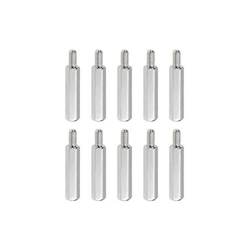 YOKIVE 10Stk M3 Abstandshalter Schrauben Vernickelt Sechskant PCB Abstandshalter Halten Höhe Konsistent Perfekt für Hauptplatine (Silberton 20mm+6mm) von YOKIVE