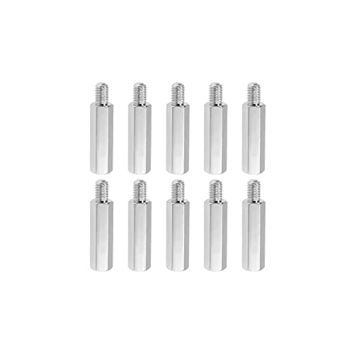 YOKIVE 10Stk M4 Abstandshalter Schrauben Vernickelt Sechskant PCB Abstandshalter Halten Höhe Konsistent Perfekt für Hauptplatine (Silberton 20mm+6mm) von YOKIVE