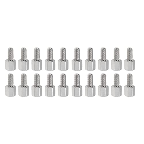 YOKIVE 20Stk M3 Abstandshalter Schrauben Vernickelt Sechskant PCB Abstandshalter Halten Höhe Konsistent Perfekt für Hauptplatine (Silberton 6mm+6mm) von YOKIVE
