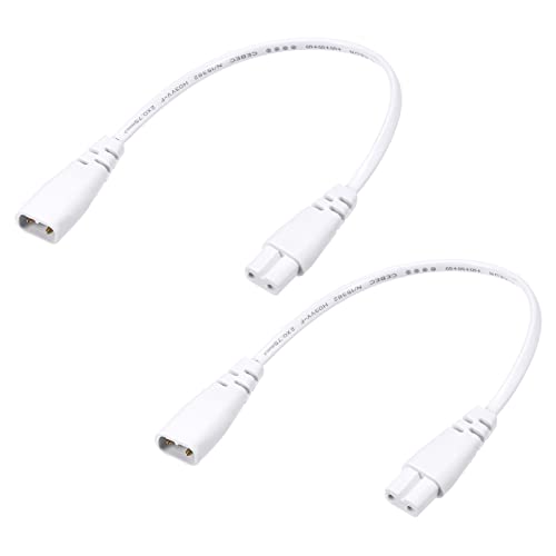 YOKIVE 2Stk T5 LED Rohr Kabel Männlich zu Buchse 2 Pin Erweiterung Kordel Stopfen und Play Perfekt für Integriert LED Rohr Halterung (Weiß 30cm / 1Ft) von YOKIVE