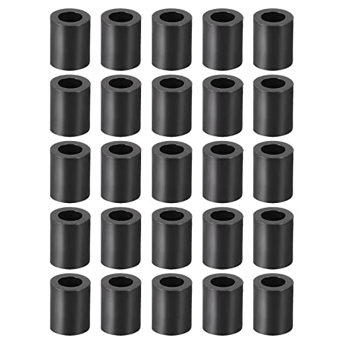 YOKIVE 300Stk Schwarz Rund Abstandshalter Nicht Schraubgewinde Unterlegscheiben mit Hohe Isolierung Effekt Halten Höhe Konsistent Perfekt für M4 Schrauben (ABS 4.2mmx7mmx9mm) von YOKIVE