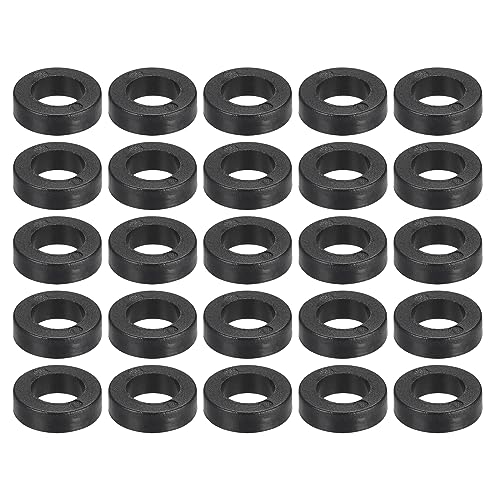 YOKIVE 300Stk Schwarz Rund Abstandshalter Ungefädelt Unterlegscheiben mit Hohe Isolierung Effekt Halten Höhe Konsistent Perfekt für M4 Schrauben (ABS 4.2mmx7mmx2mm) von YOKIVE