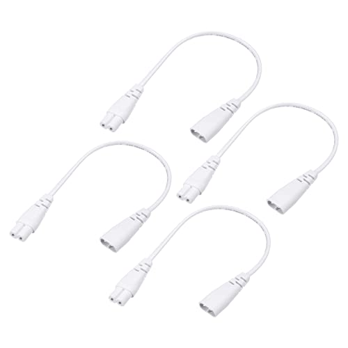 YOKIVE 4Stk T5 LED Rohr Kabel Männlich zu Buchse 2 Pin Erweiterung Kordel Stopfen und Play Perfekt für Integriert LED Rohr (Weiß 30cm / 1Ft) von YOKIVE