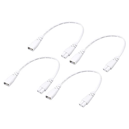 YOKIVE 4Stk T5 LED Rohr Kabel Männlich zu Buchse 2 Pin Erweiterung Kordel Stopfen und Play Perfekt für Integriert LED Rohr Halterung (Weiß 30cm / 1Ft) von YOKIVE
