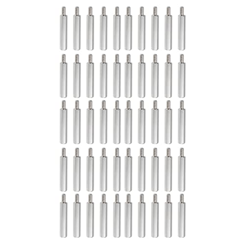 YOKIVE 50Stk M3 Standoff Schrauben Nickel Beschichtet Sechskant PCB Abstandshalter Halten Höhe Einheitlich Groß für Hauptplatine (Silber Ton 25mm+6mm) von YOKIVE