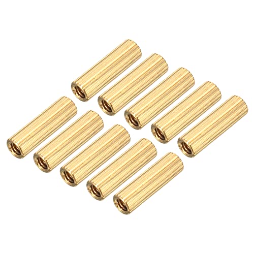 YOKIVE 50Stk Messing Runde Gerade Abstandshalter Standoff Abstandshalter mit Innengewinde | Befestigung Hauptplatine Ideal für Elektronikindustrie (M2 x 3 x 12mm) von YOKIVE