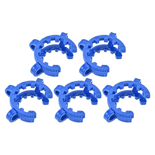 YOKIVE 5Stk Gelenk Clip Lab Plastik Klammern | Befestigung Glas Instrumente Toll für 24/25mm und 24/40mm Glas Kegelfugen Labor Anschluss (Blau) von YOKIVE