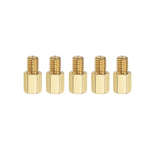 YOKIVE 5Stk M6 Abstandshalter Schrauben Messing Sechskant PCB Abstandshalter Halten Höhe Konsistent Perfekt für Hauptplatine (Gold Ton 10mm+8mm) von YOKIVE