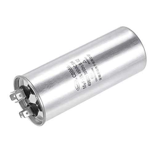 YOKIVE Betrieb Kondensator CBB65 Oval Lauf Start Kondensator mit Klemme Toll für HVAC Klimageräte Hitze Pumpen (Silber 55uF 55mfd 450V AC 40/85/21) von YOKIVE