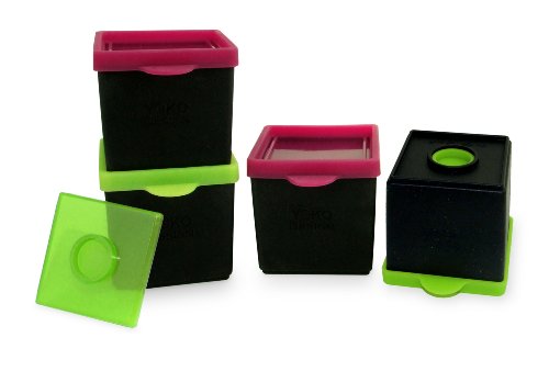 Yoko Design 1227 Topbox Aufbewahrungsbox/Mehrzweckbox, Platinum-Silikon, 7,5 x 7,5 x 7,10 cm, Grün/Fuchsia/Schwarz von YOKO DESIGN