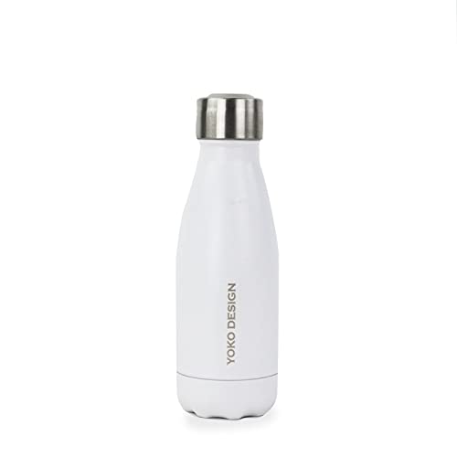YOKO DESIGN Matte Unifarbene Flasche, 260 ml, Weiß, Edelstahl, 6.4 cm von YOKO DESIGN