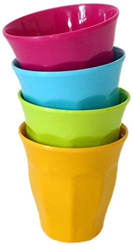 YOKO DESIGN 1034 Becher-Set, 9 cm, Grün, Gelb, Blau, Fuchsia, 4 Stück von YOKO DESIGN