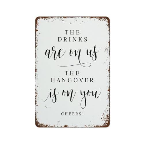 The Drinks Are on Us Lustige Wanddekoration, Vintage-Metall-Blechschild für Männerhöhle, Bar, Pub, Club, Zuhause, Zimmer, Geschenk, Poster, 20,3 x 30,5 cm The Drinks Are on Us Lustige Wanddekoration, Vintage-Metall-Blechschild für Männerhöhle, Bar, Pub, Club, Zuhause, Zimmer, Geschenk, Poster, 20,3 x 30,5 cm von YOKUMY
