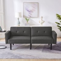 2-Sitzer-Schlafsofa, verstellbare Rückenlehne, multifunktional, Liegefunktion, Baumwoll-Leinen-Stoff, hochdichter Schaumstoff, 176L x 76B x 74H cm, 2-Sitzer-Schlafsofa, verstellbare Rückenlehne, multifunktional, Liegefunktion, Baumwoll-Leinen-Stoff, hochdichter Schaumstoff, 176L x 76B x 74H cm, von YOLEO